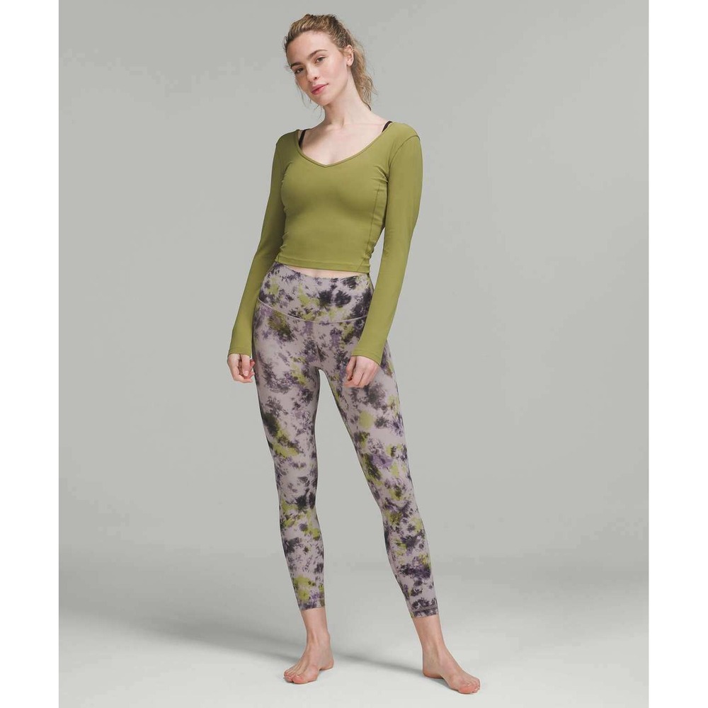 Lululemon Align Tie Dye Leggings Purple Green High-Rise Ankle Activewear Yoga 2